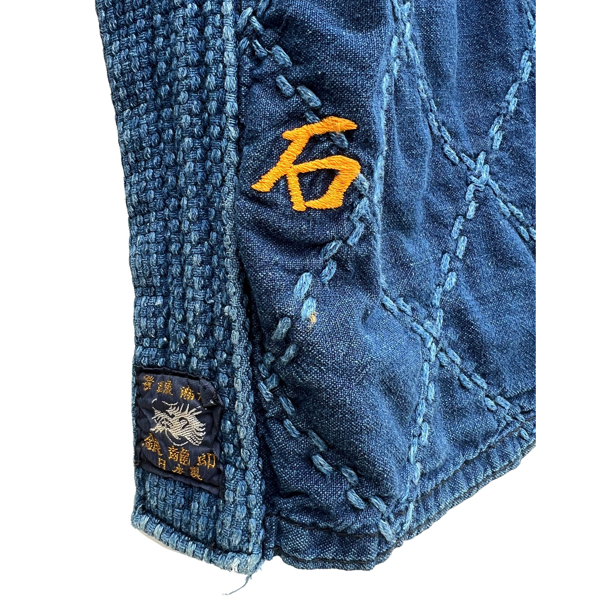 Lighter blue kendo jacket with quilted diamond pattern | BORO BORO