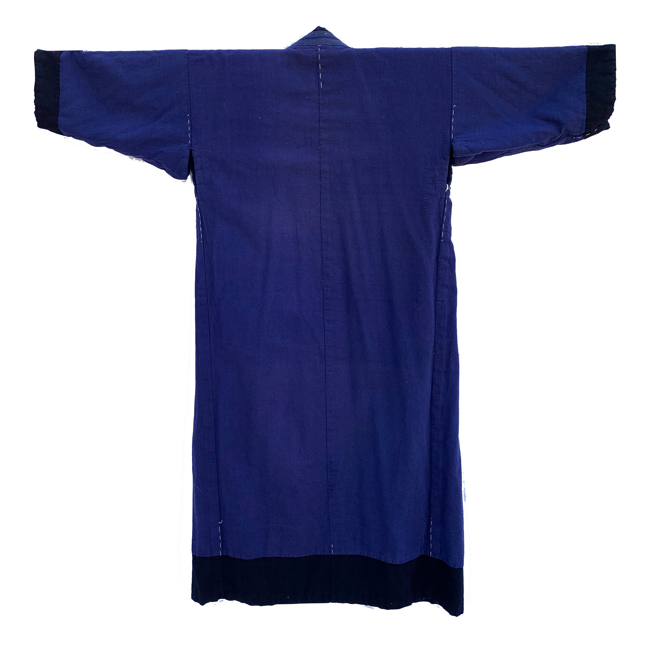 Vintage on sale indigo dyed cotton kasuri long sleeves noragi.