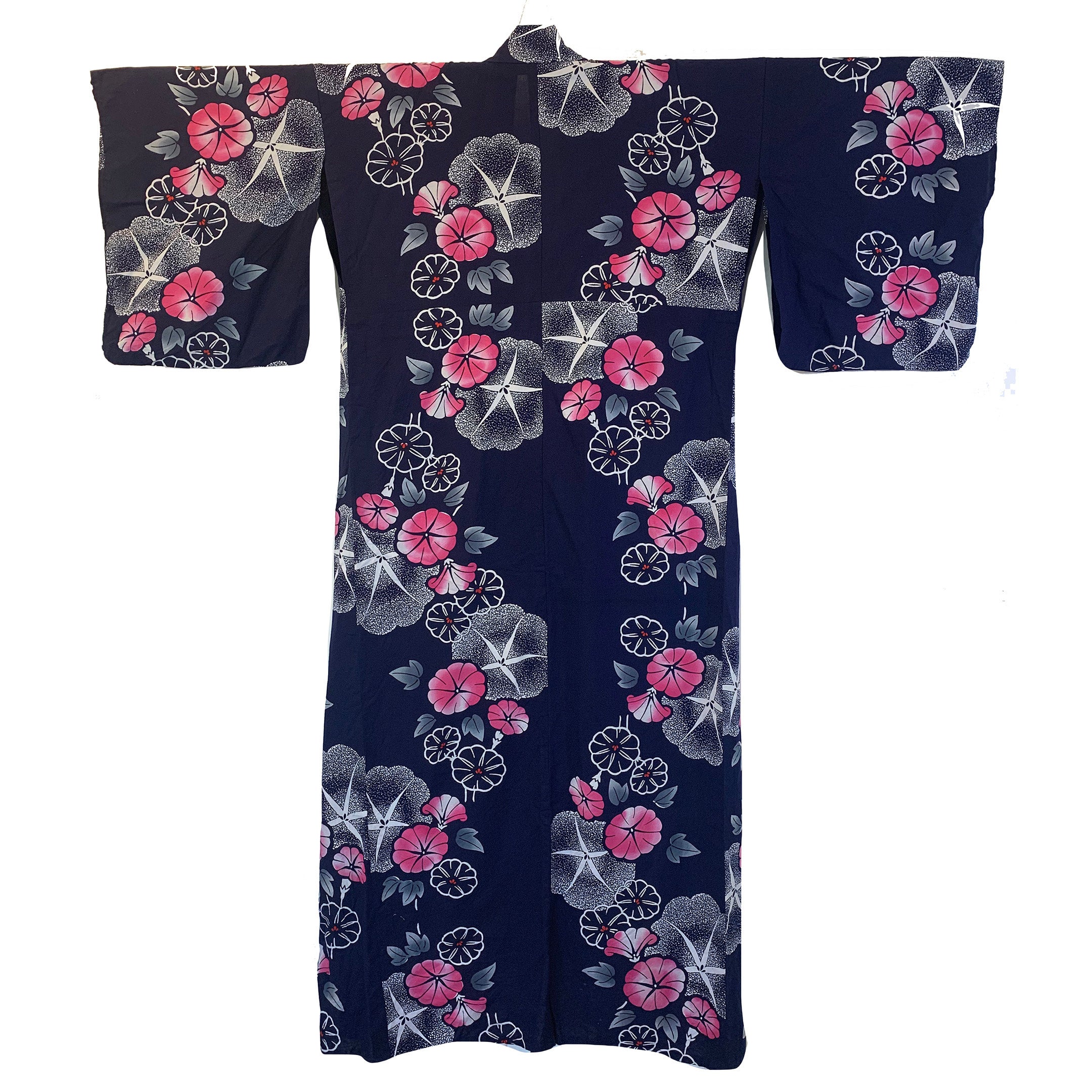 Japanese Cream Floral Black Men's Haori Yukata Kimono Jacket